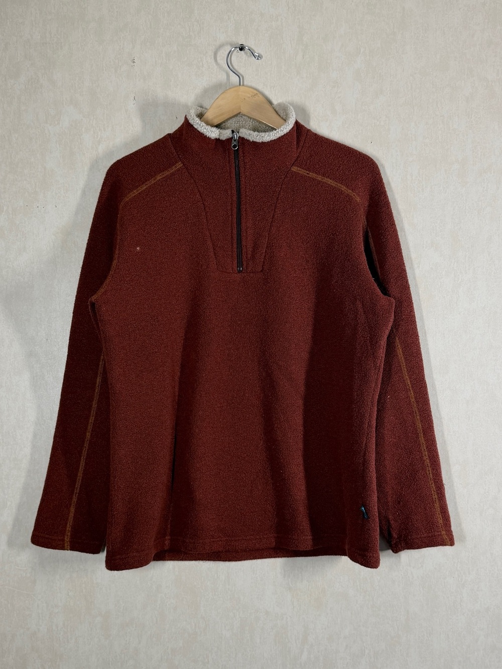 Kuhl Men’s Alpaca Fleece 1/4 Zip Pullover Sweater Jacket Outdoor in Orange M